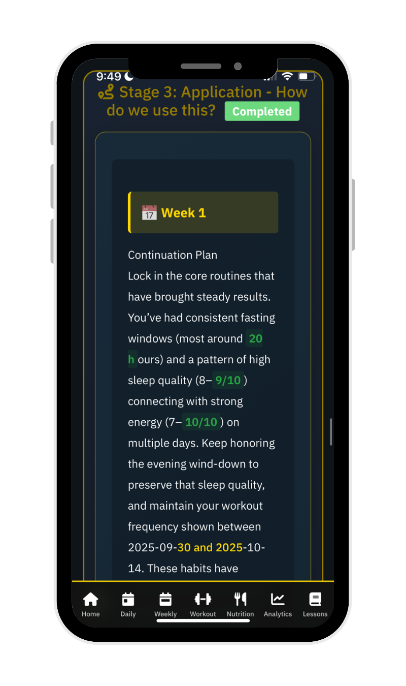 Deep Dive Analysis - Stage 3: Application Week 1